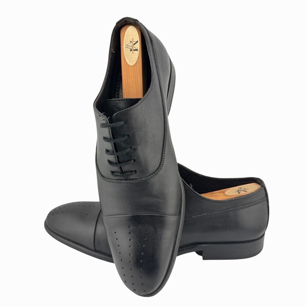 Kenneth Cole Reaction What A Hoot Oxford Black Leather Mens 8.5 Dress Shoes